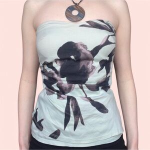 Le Château Vintage Floral Strapless Top